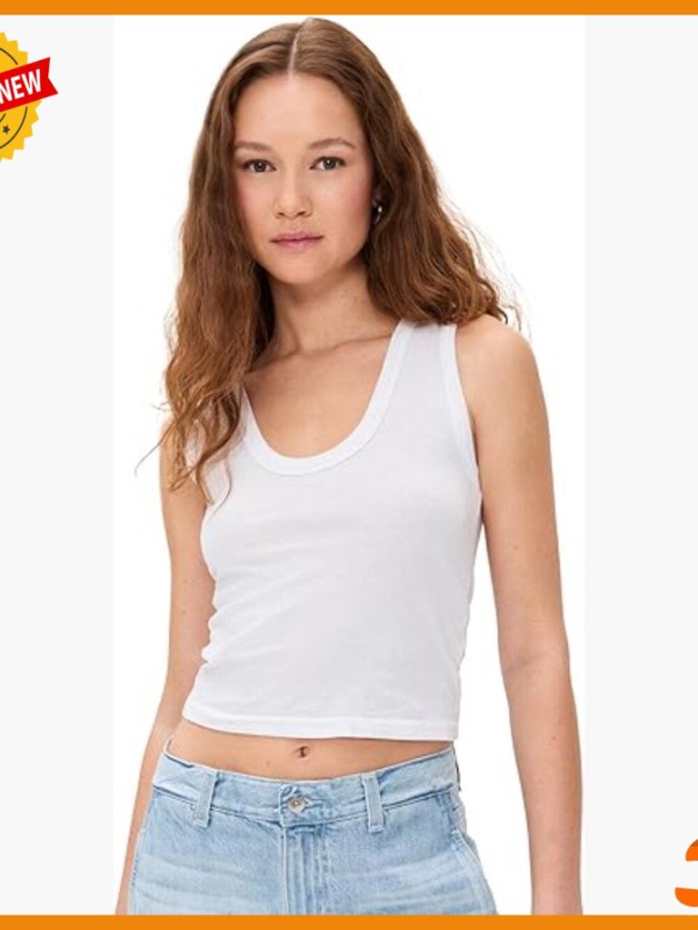 Fitted Cotton Scoop Neck Tank Top Lightweight Jersey Pull On